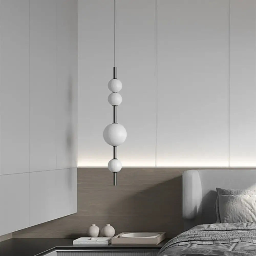 Modern white and black glass beads pendant chandelier dining room