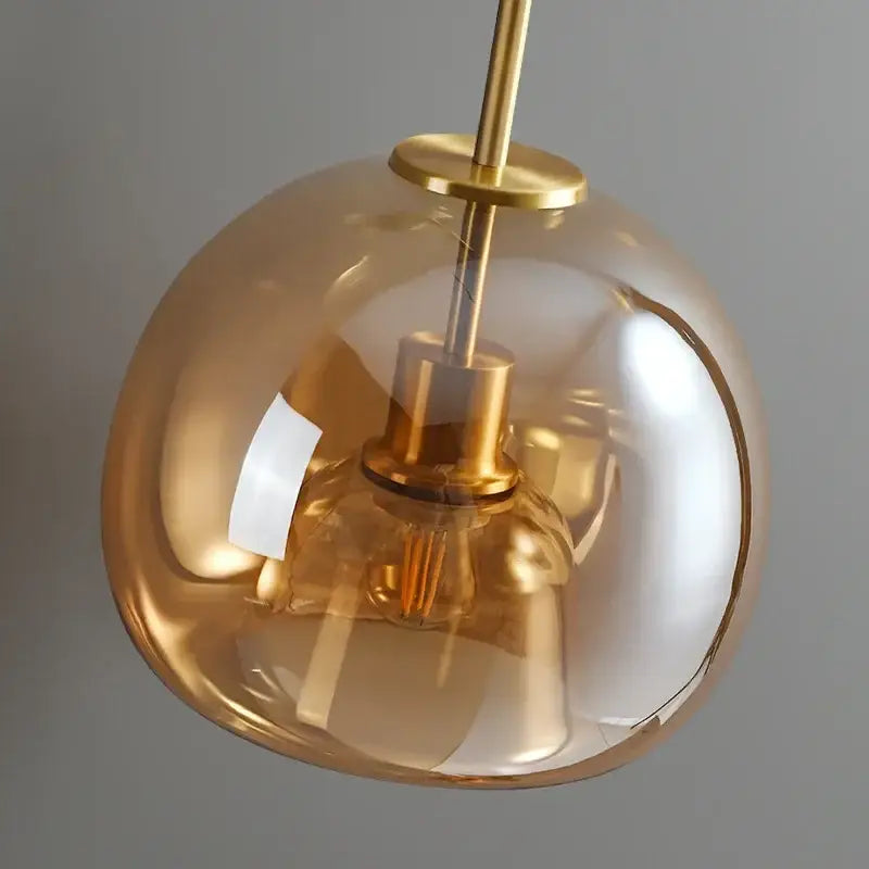 Modern brass & black led glass ceiling chandeliers – dining room