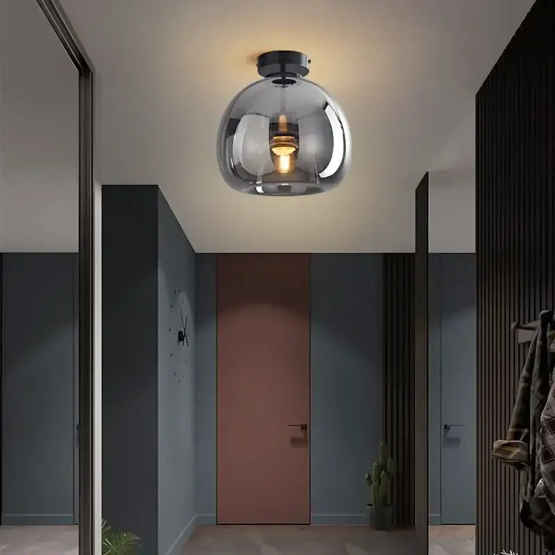 Modern brass & black led glass ceiling chandeliers – dining room