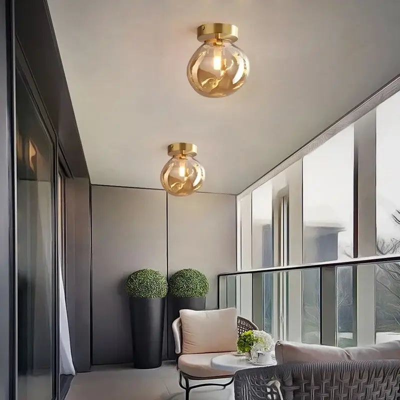 Modern brass & black led glass ceiling chandeliers – dining room