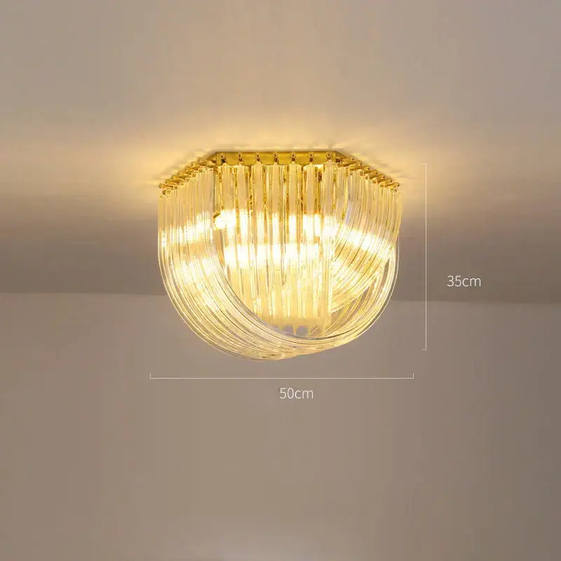 Modern gold led glass chandelier hanging lamps – dining room