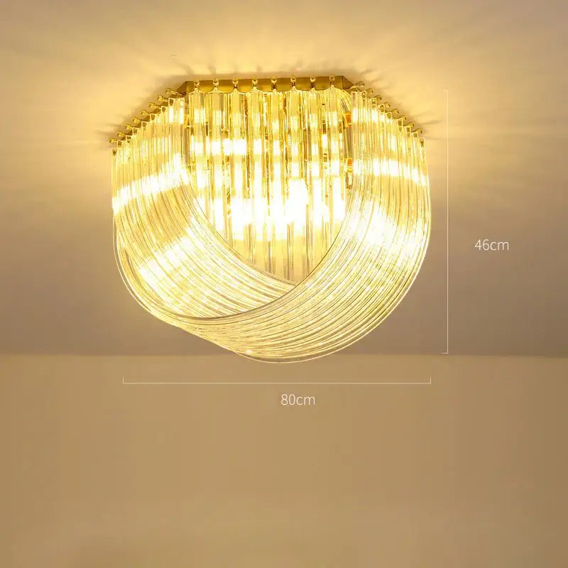 Modern gold led glass chandelier hanging lamps – dining room