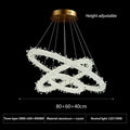 Modern white led glass crystal chandelier living room pendant light