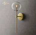 Modern black glass globe wall sconce bedroom light fixture