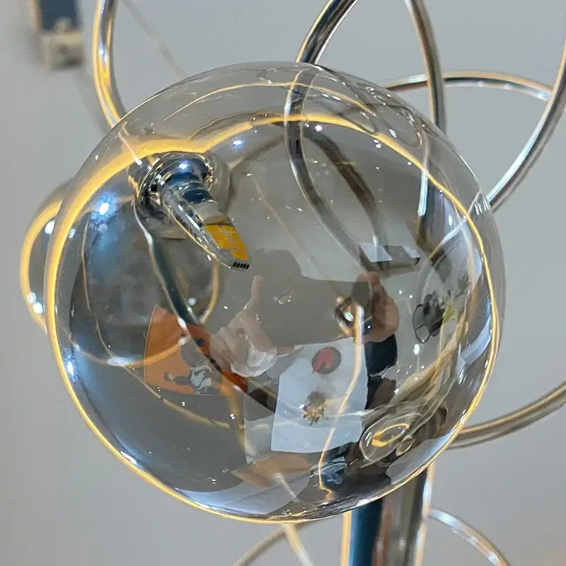 Modern chrome led glass pendant chandelier for living room
