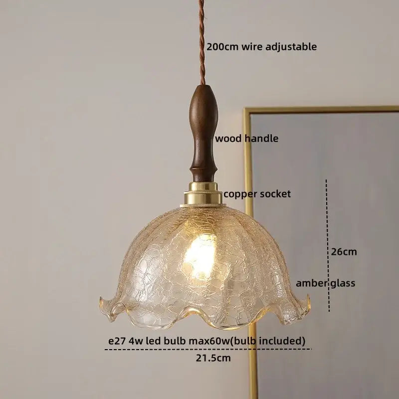 Modern textured glass led pendant light for dining room