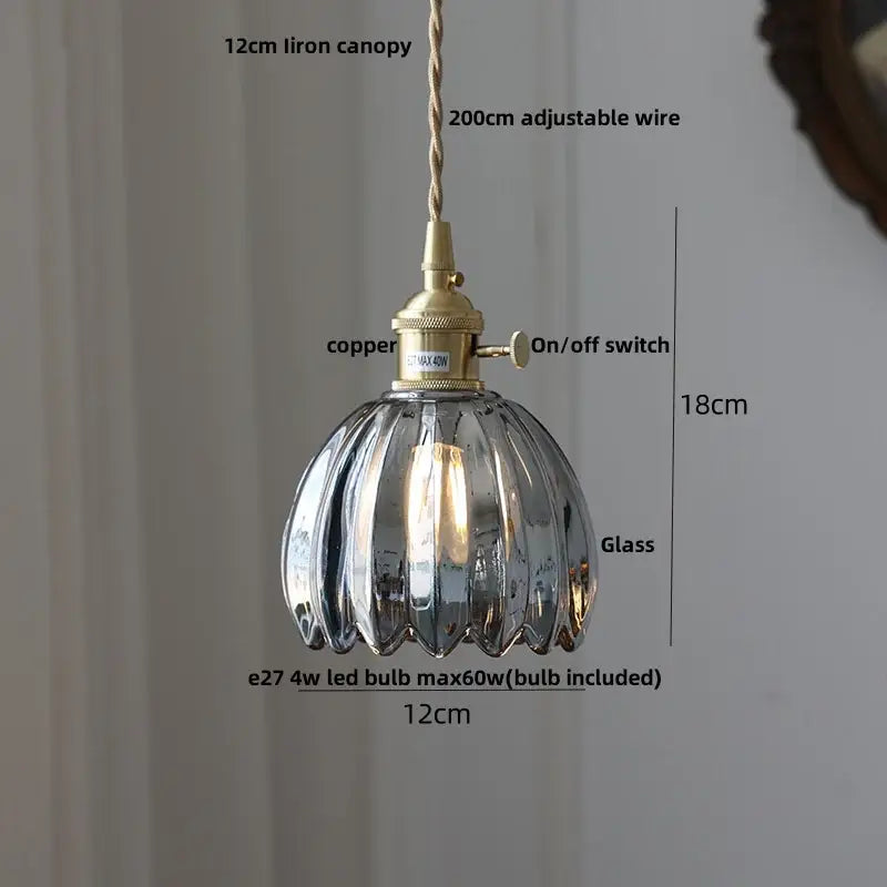 Vintage brass faceted led glass pendant light – kitchen kitchen