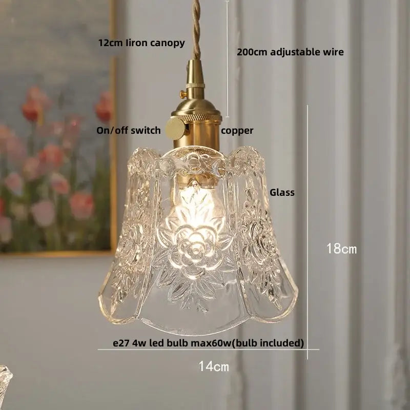 Vintage brass faceted led glass pendant light – kitchen kitchen
