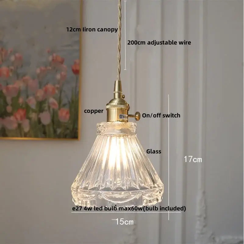 Vintage brass faceted led glass pendant light – kitchen kitchen