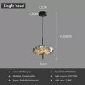 Modern black triple led glass pendant light dining room