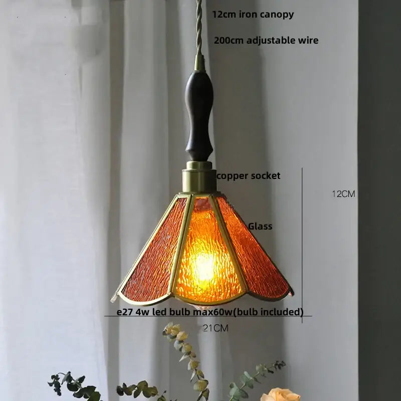 Modern floral pink & teal glass pendant lights kitchen decor