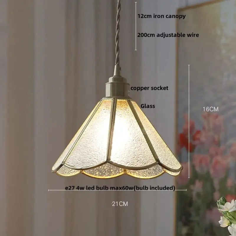 Modern floral pink & teal glass pendant lights kitchen decor