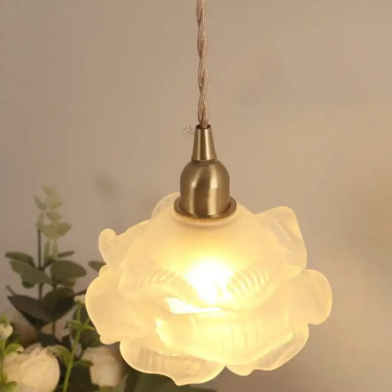 Modern gold led glass wall lamp flower sconce bedroom light