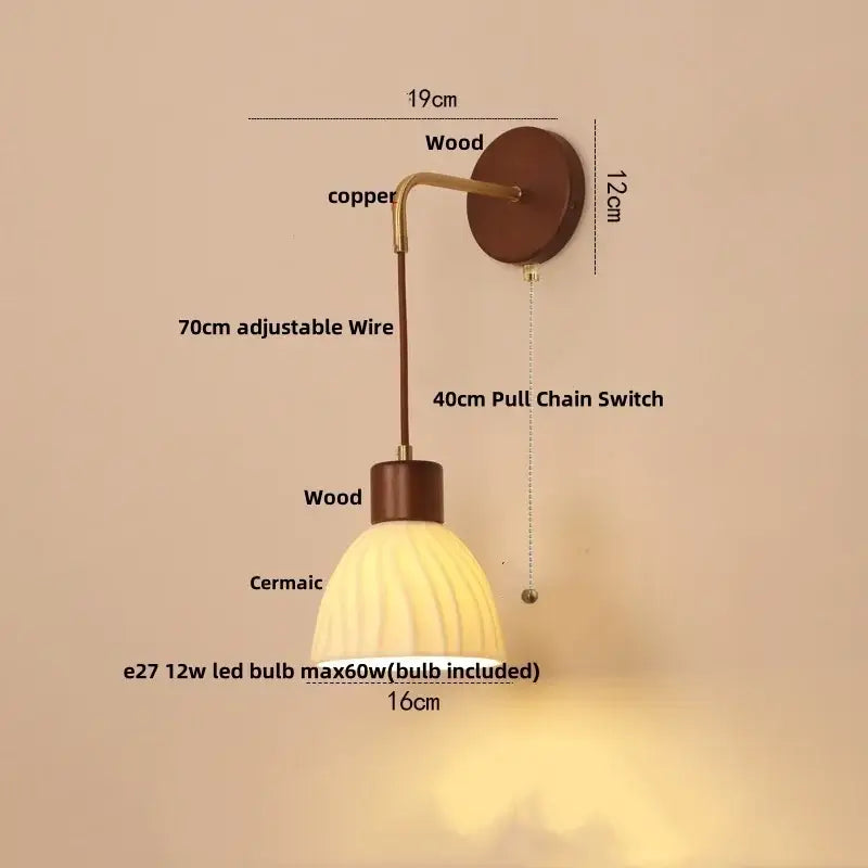 Modern gold led glass wall lamp flower sconce bedroom light