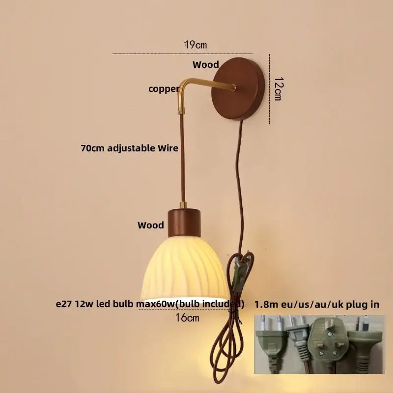 Modern gold led glass wall lamp flower sconce bedroom light