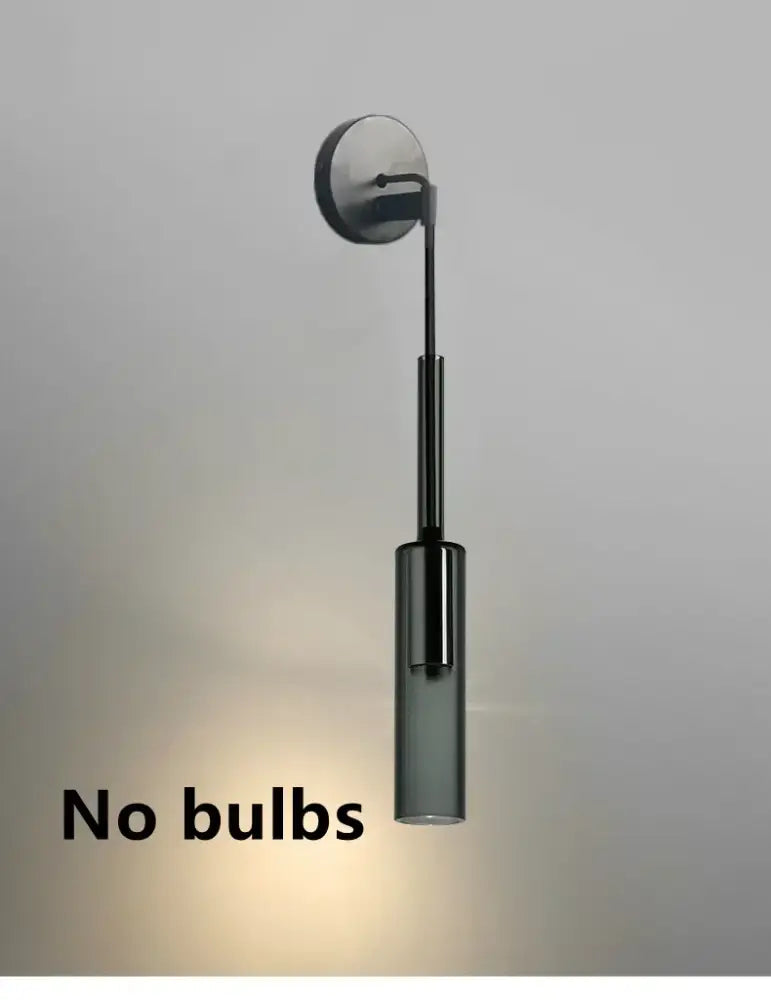 Modern black cylindrical led glass wall lamps for living room