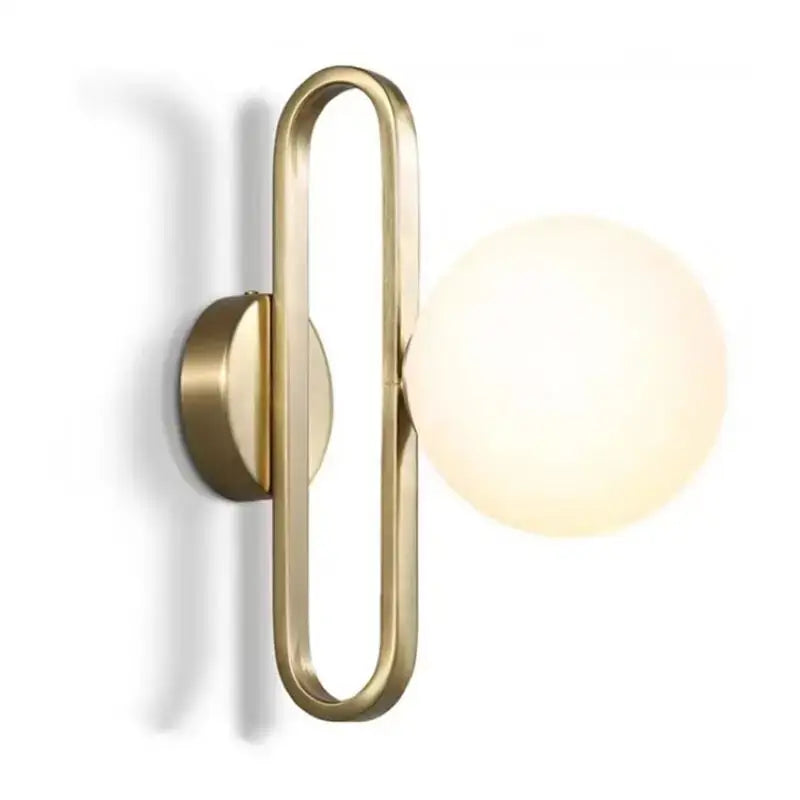 Modern white and brass glass wall sconce bathroom led light