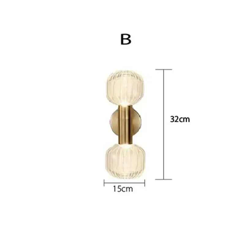 Modern gold glass wall sconces for bedroom and living room lighting