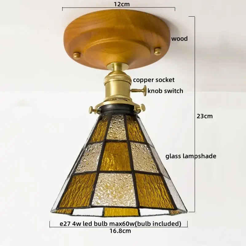 Floral etched led glass ceiling light for living room