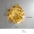 Golden maple leaves led wall sconce bedroom metallic art sculpture