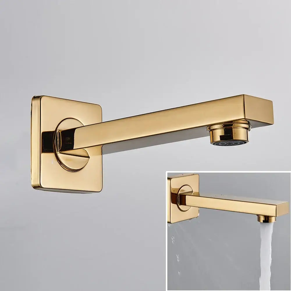 Modern gold led rainfall shower faucet set bathroom fixture