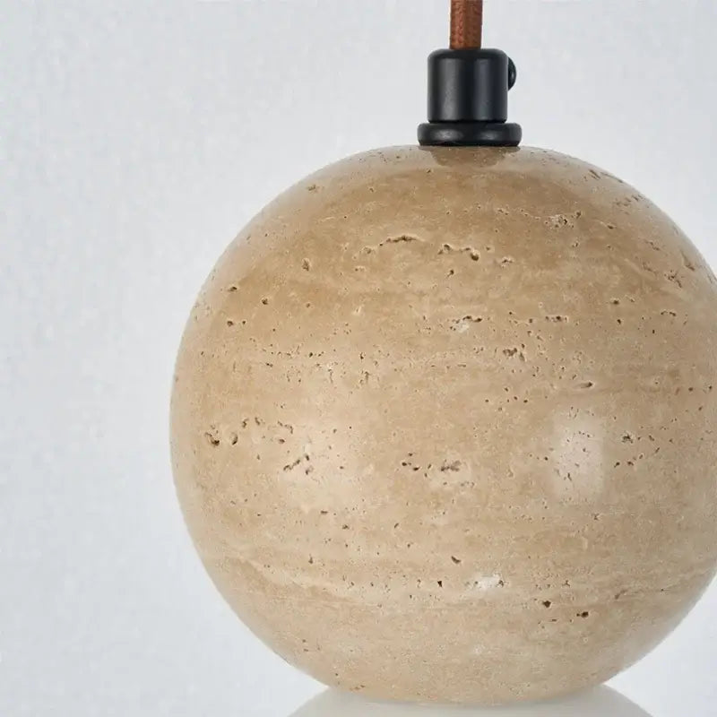 Modern travertine & white glass led gourd pendant light dining room