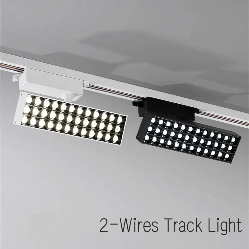 Modern black led grille track light for clothing store ceiling rail