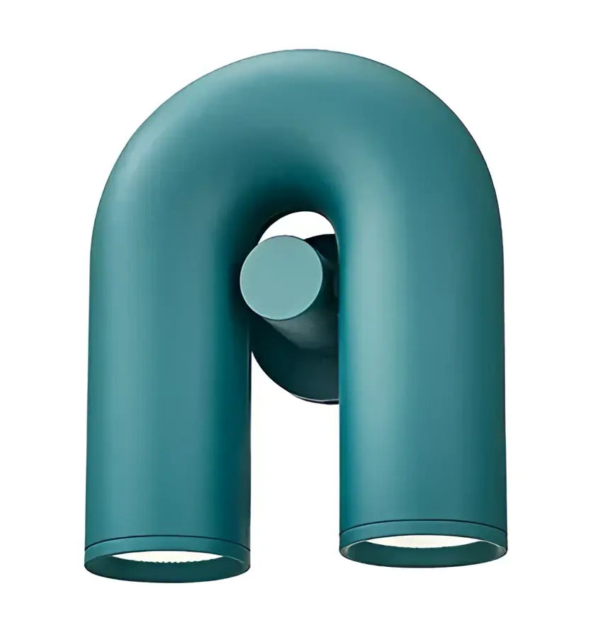 Modern blue u-shaped wall sconce reading lamp bedroom hook