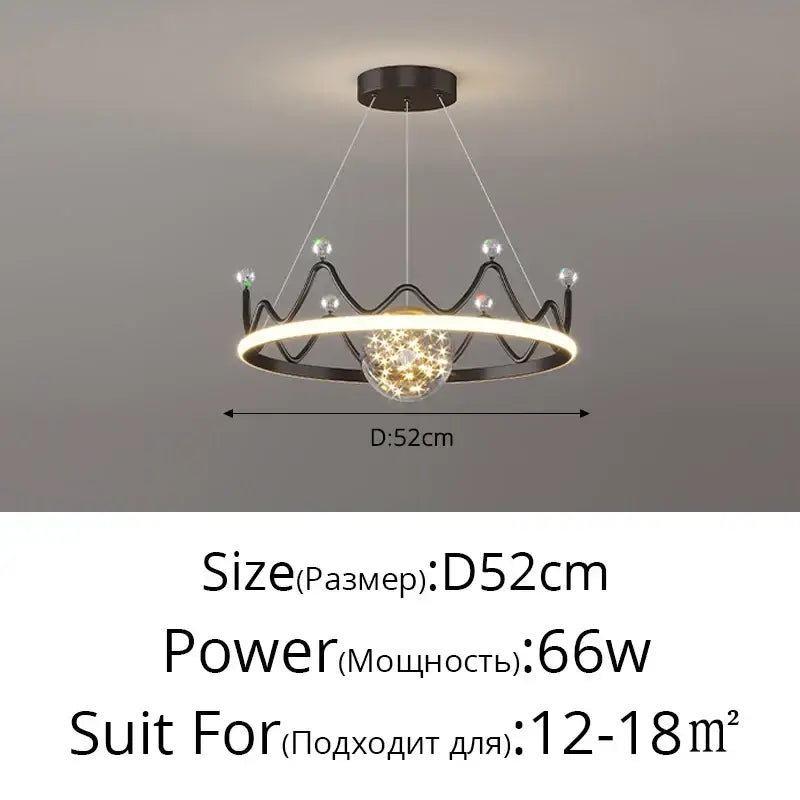 Modern gold & white crown led gypsophila chandelier living room light