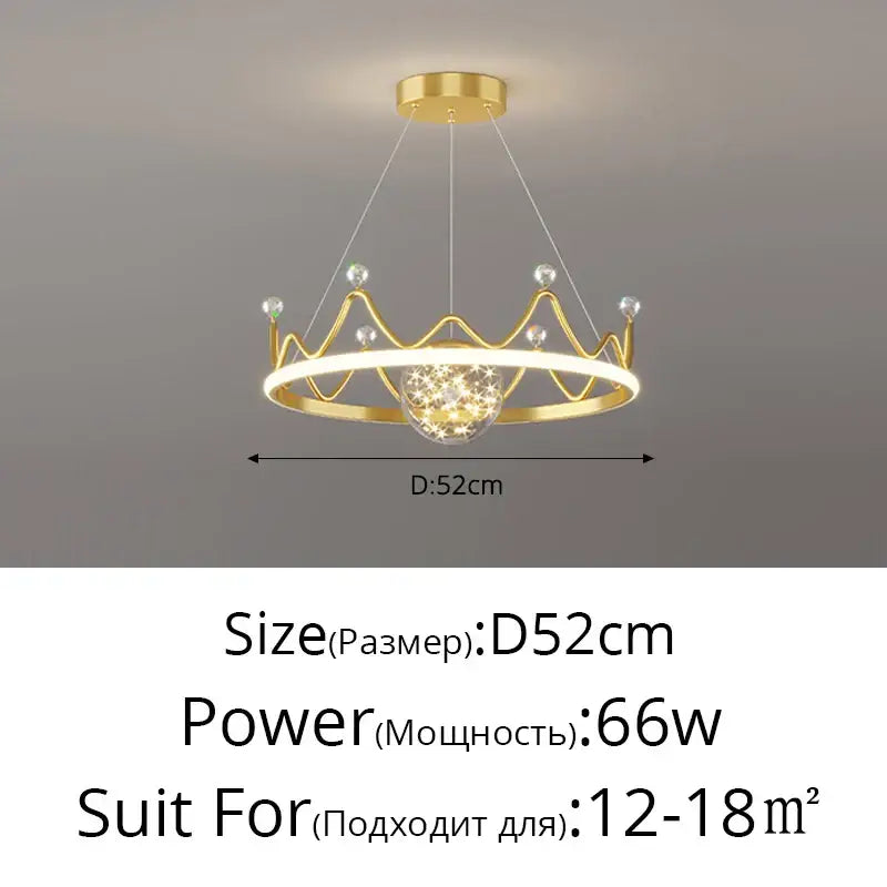 Modern gold & white crown led gypsophila chandelier living room light
