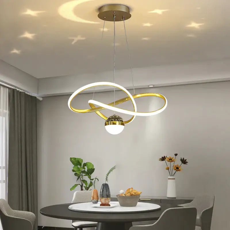 Modern gold & white crown led gypsophila chandelier living room light