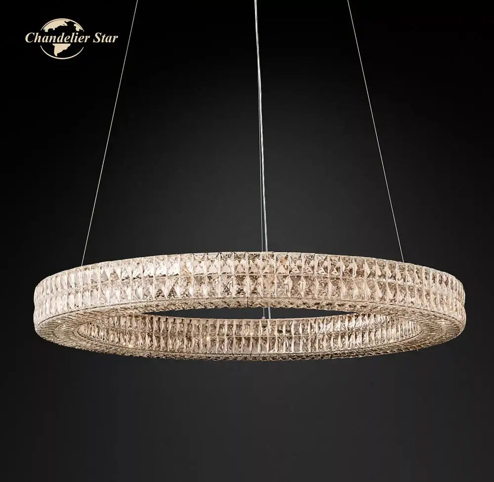 Modern led halo crystal chandelier for dining room