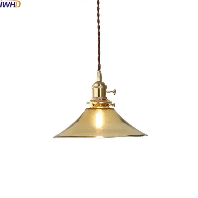 Modern brass and glass decorbites led hanging lamp bedroom light