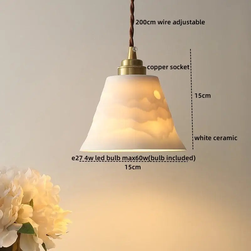 Modern brass and glass decorbites led hanging lamp bedroom light