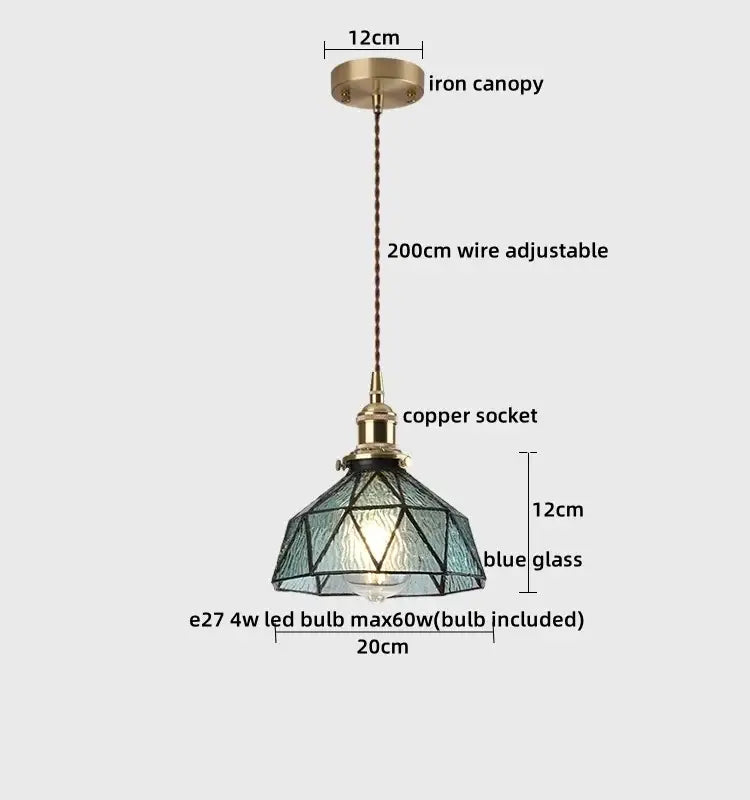 Modern brass and glass decorbites led hanging lamp bedroom light
