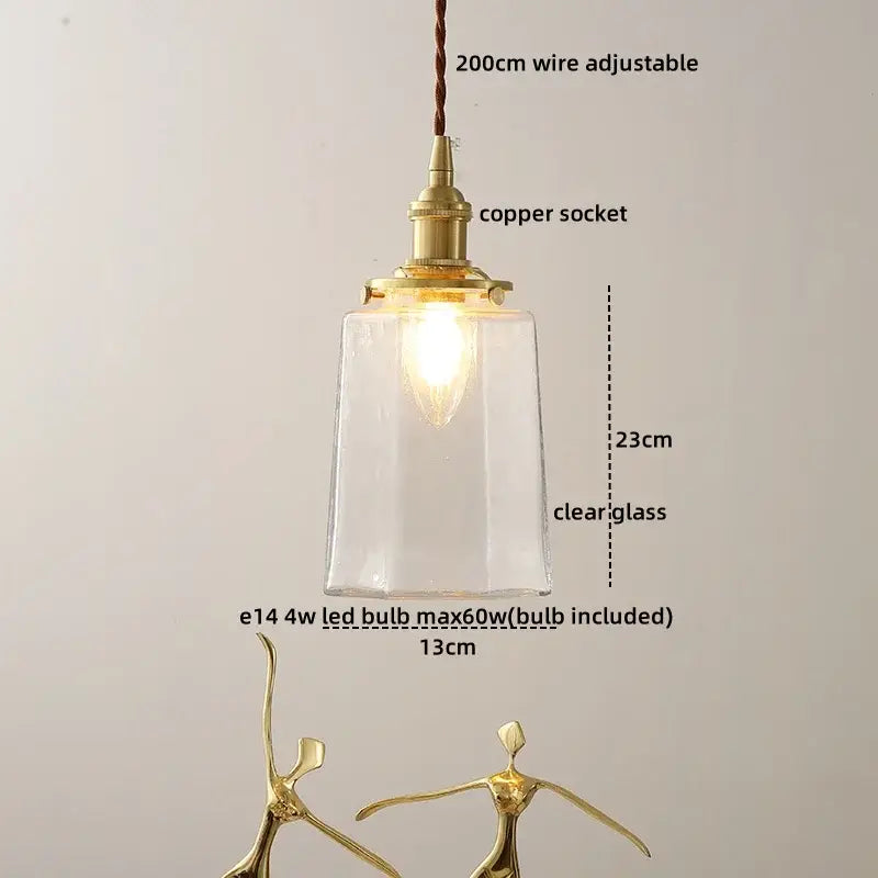 Modern brass and glass decorbites led hanging lamp bedroom light