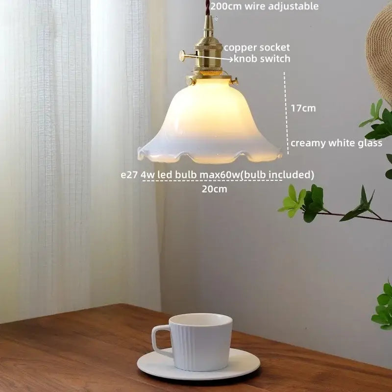 Modern brass and glass decorbites led hanging lamp bedroom light