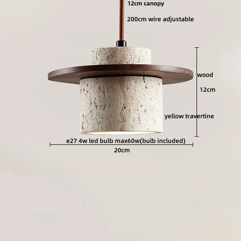 Yellow travertine led hanging light dining room pendant light