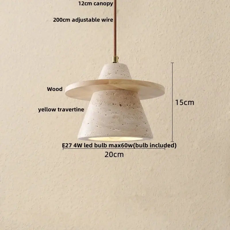 Yellow travertine led hanging light dining room pendant light