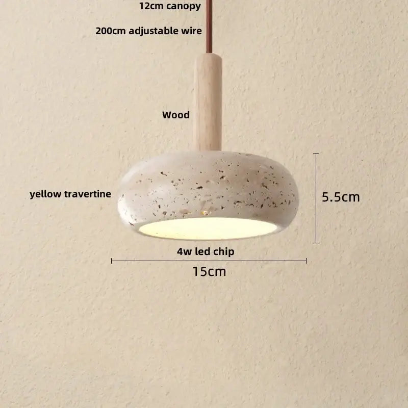 Yellow travertine led hanging light dining room pendant light