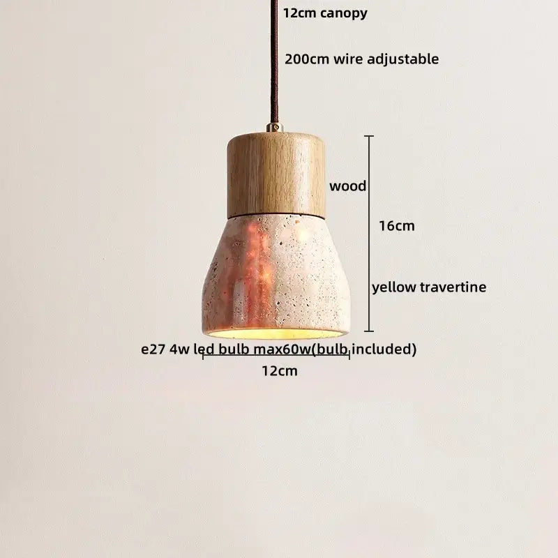 Yellow travertine led hanging light dining room pendant light