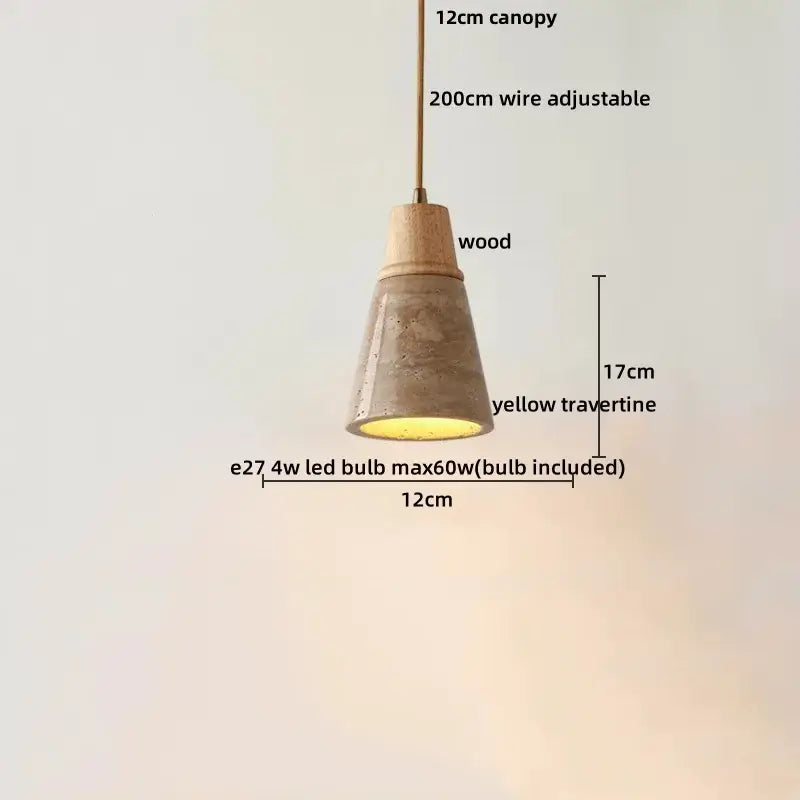 Yellow travertine led hanging light dining room pendant light