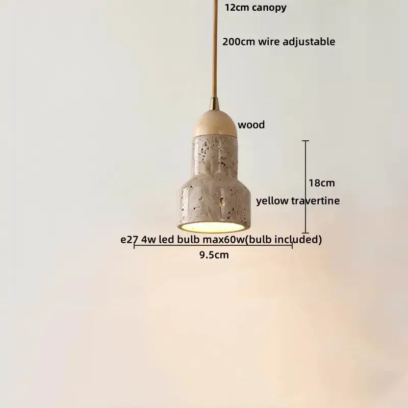 Yellow travertine led hanging light dining room pendant light