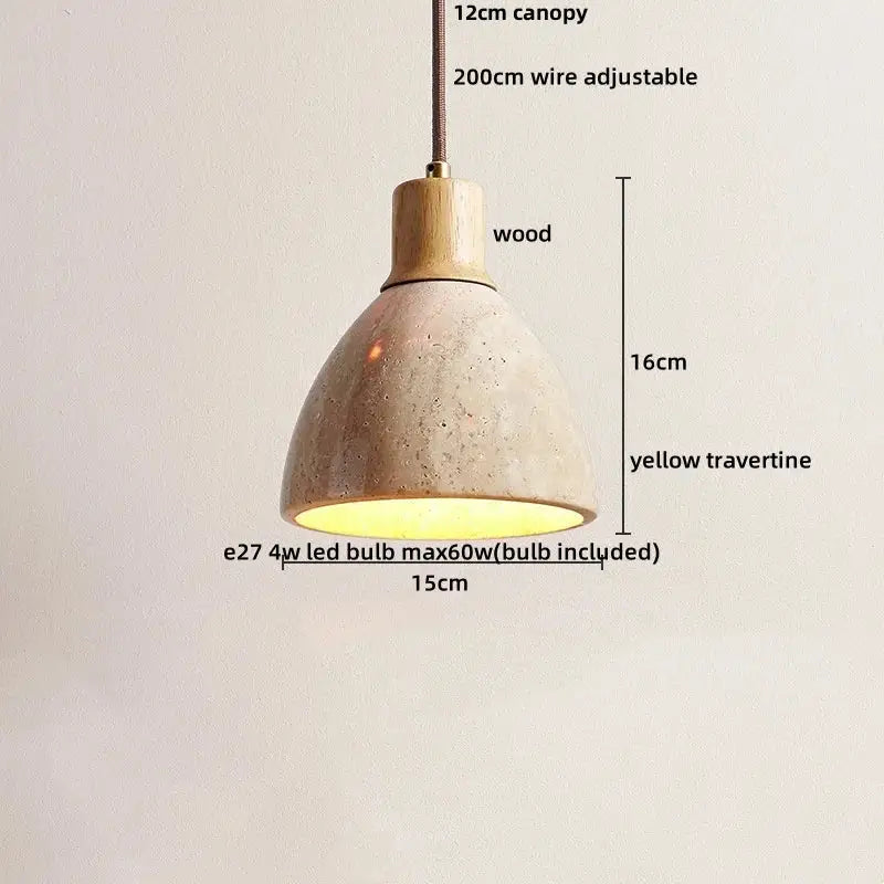 Yellow travertine led hanging light dining room pendant light