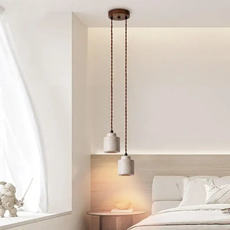 Yellow travertine led hanging light dining room pendant light