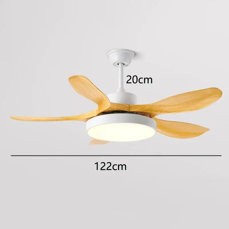 Modern black and dark wood ceiling fan lights living room