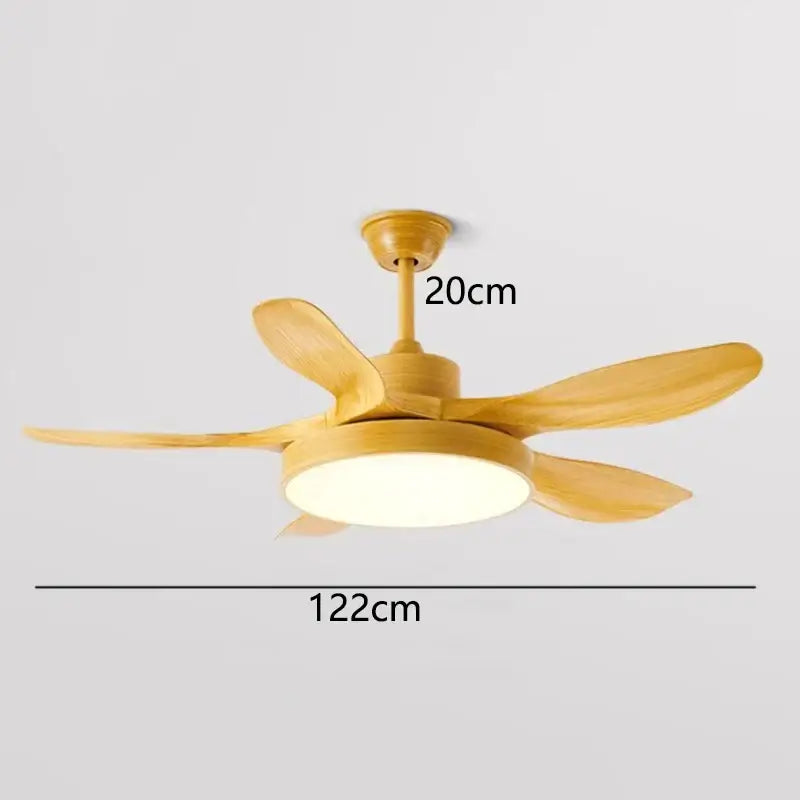Modern black and dark wood ceiling fan lights living room