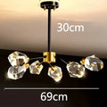 Branching gold crystal led indoor chandelier lighting dining room