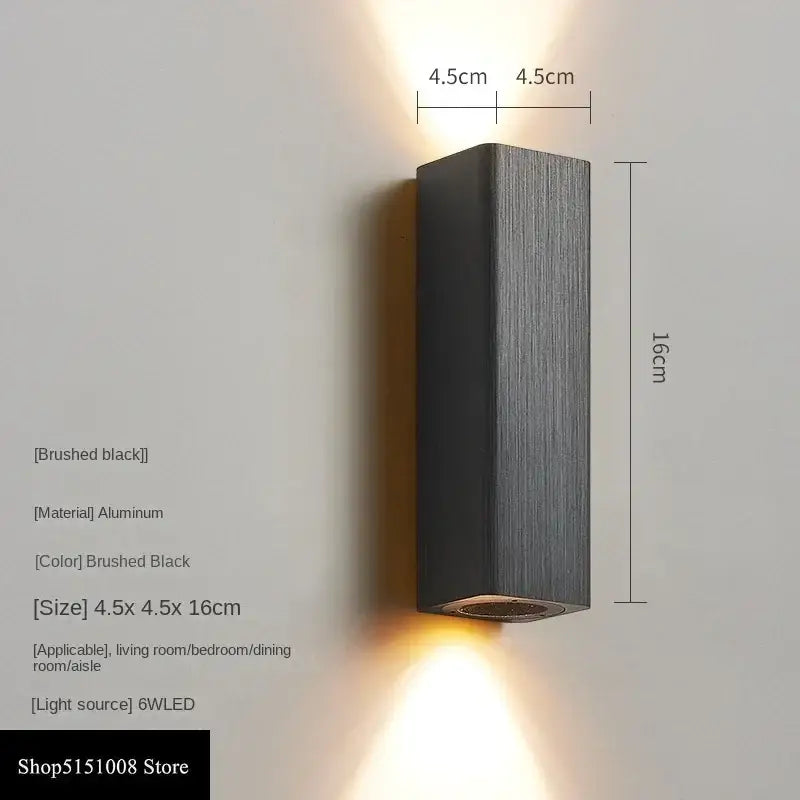 Modern wood and metal indoor wall lamp bedroom sconce