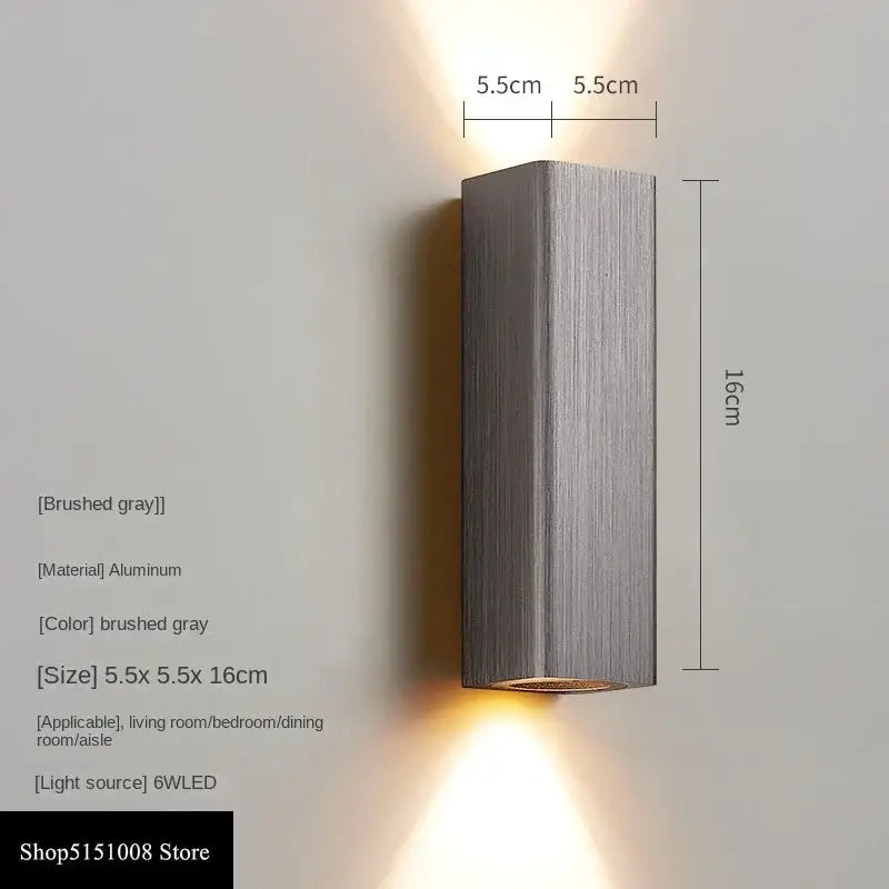 Modern wood and metal indoor wall lamp bedroom sconce
